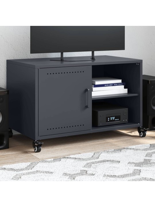 TV skříňka antracitová 68 x 39 x 43,5 cm ocel