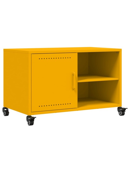TV skříňka hořčicově žlutá 68 x 39 x 43,5 cm ocel