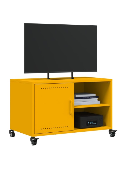 TV skříňka hořčicově žlutá 68 x 39 x 43,5 cm ocel