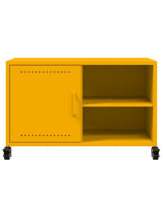 TV skříňka hořčicově žlutá 68 x 39 x 43,5 cm ocel