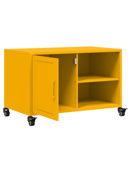 TV skříňka hořčicově žlutá 68 x 39 x 43,5 cm ocel