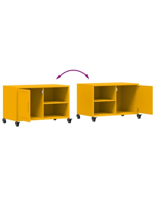 TV skříňka hořčicově žlutá 68 x 39 x 43,5 cm ocel