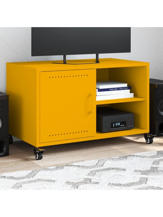 TV skříňka hořčicově žlutá 68 x 39 x 43,5 cm ocel