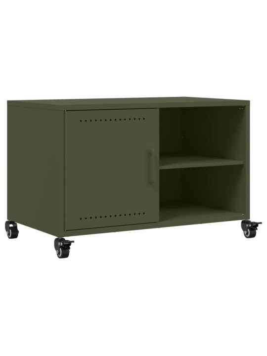 TV skříňka olivově zelená 68 x 39 x 43,5 cm ocel