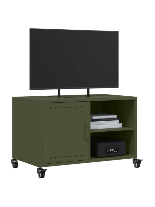 TV skříňka olivově zelená 68 x 39 x 43,5 cm ocel