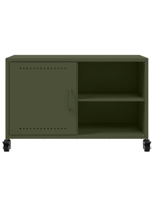 TV skříňka olivově zelená 68 x 39 x 43,5 cm ocel