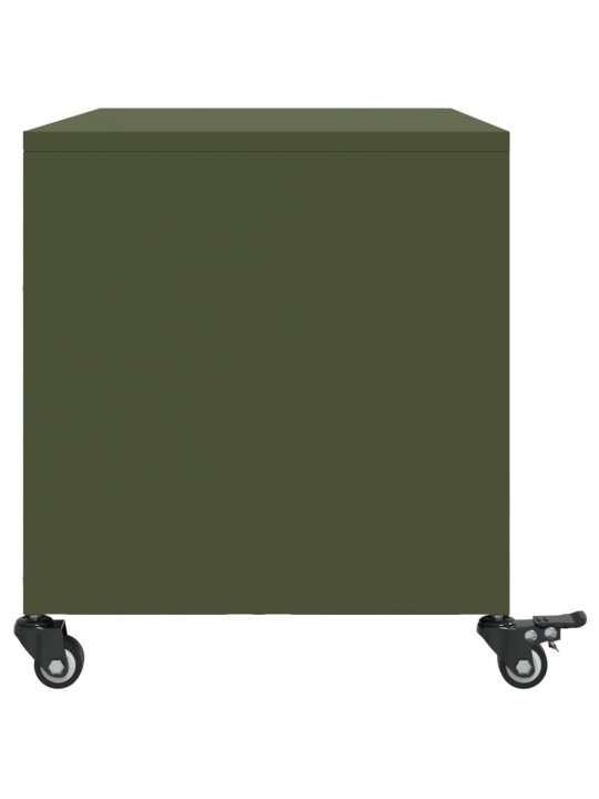 TV skříňka olivově zelená 68 x 39 x 43,5 cm ocel