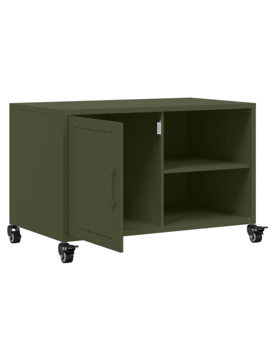 TV skříňka olivově zelená 68 x 39 x 43,5 cm ocel