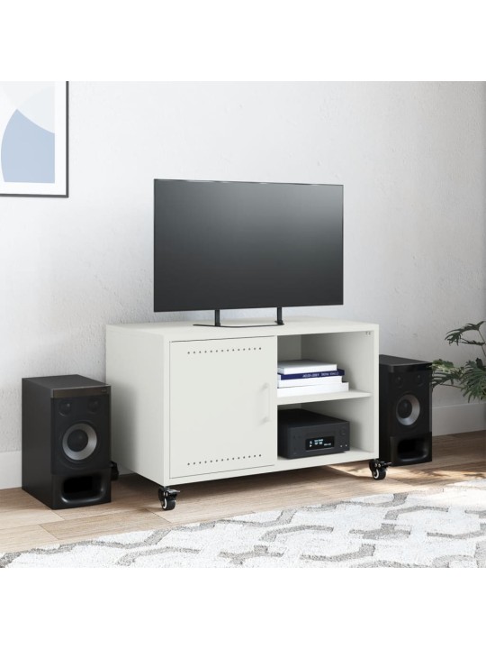 TV skříňka bílá 68 x 39 x 43,5 cm ocel