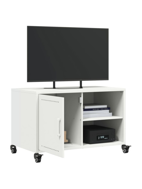 TV skříňka bílá 68 x 39 x 43,5 cm ocel