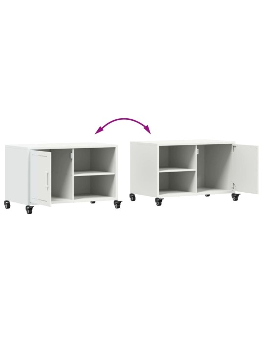 TV skříňka bílá 68 x 39 x 43,5 cm ocel