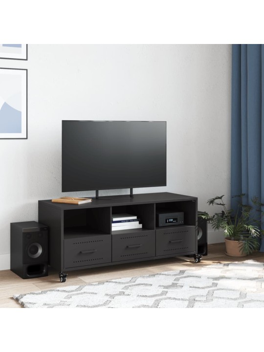 TV skříňka černá 100,5 x 39 x 43,5 cm ocel