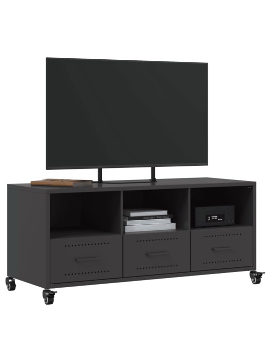 TV skříňka černá 100,5 x 39 x 43,5 cm ocel