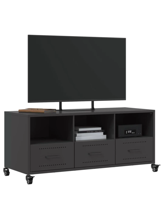 TV skříňka černá 100,5 x 39 x 43,5 cm ocel