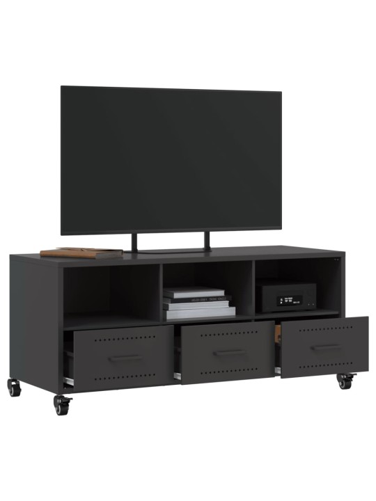 TV skříňka černá 100,5 x 39 x 43,5 cm ocel