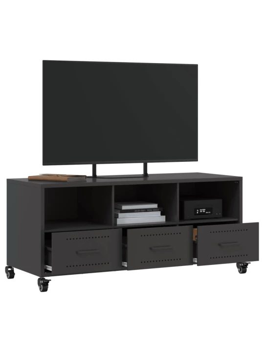 TV skříňka černá 100,5 x 39 x 43,5 cm ocel