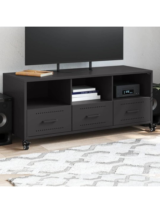 TV skříňka černá 100,5 x 39 x 43,5 cm ocel