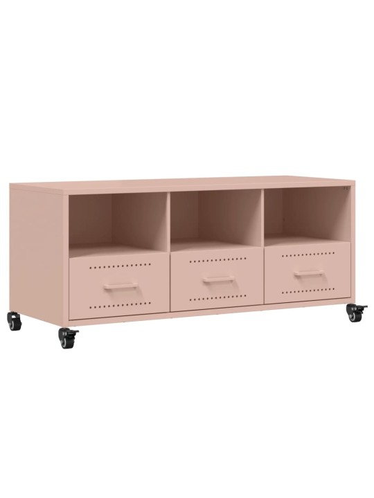TV skříňka růžová 100,5 x 39 x 43,5 cm ocel
