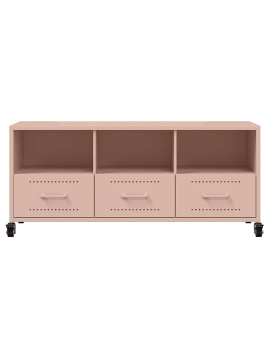 TV skříňka růžová 100,5 x 39 x 43,5 cm ocel
