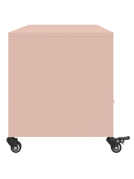 TV skříňka růžová 100,5 x 39 x 43,5 cm ocel