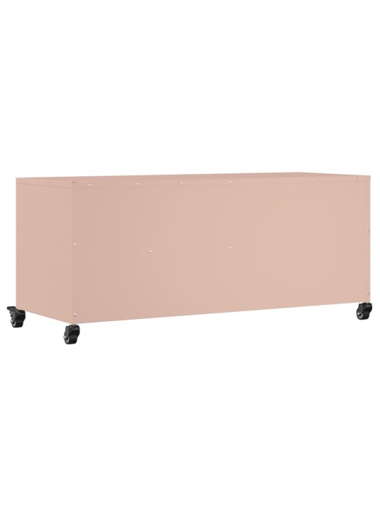 TV skříňka růžová 100,5 x 39 x 43,5 cm ocel