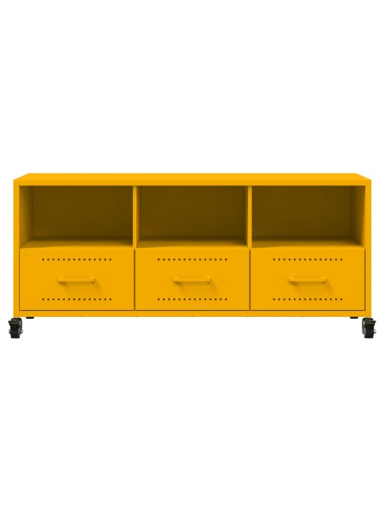 TV skříňka hořčicově žlutá 100,5 x 39 x 43,5 cm ocel