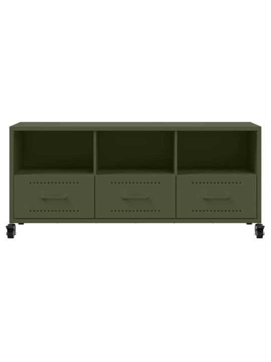 TV skříňka olivově zelená 100,5 x 39 x 43,5 cm ocel