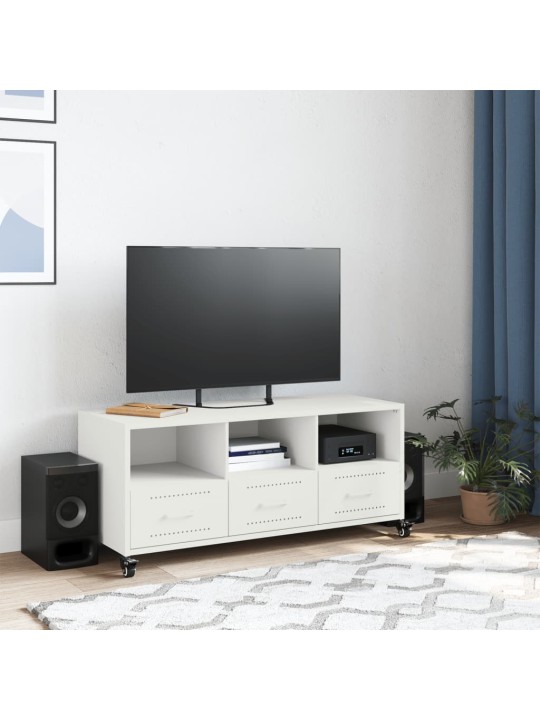 TV skříňka bílá 100,5 x 39 x 43,5 cm ocel