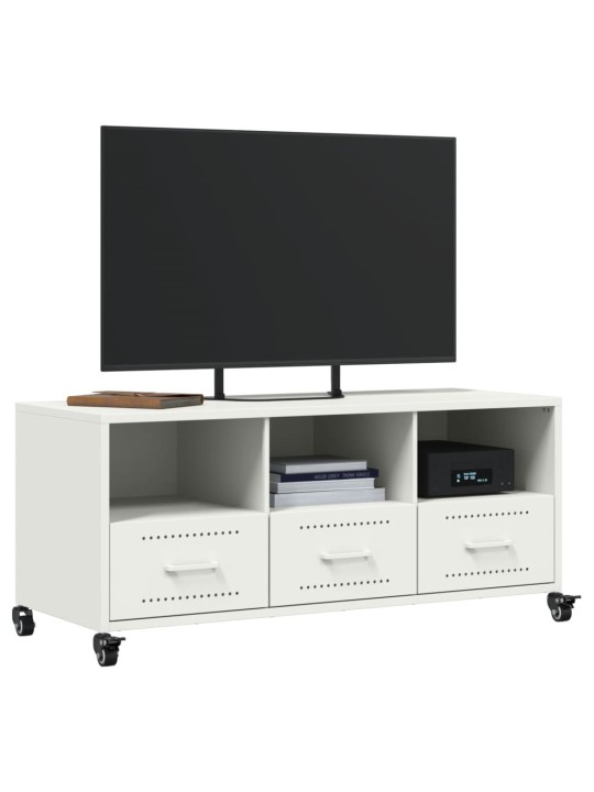 TV skříňka bílá 100,5 x 39 x 43,5 cm ocel