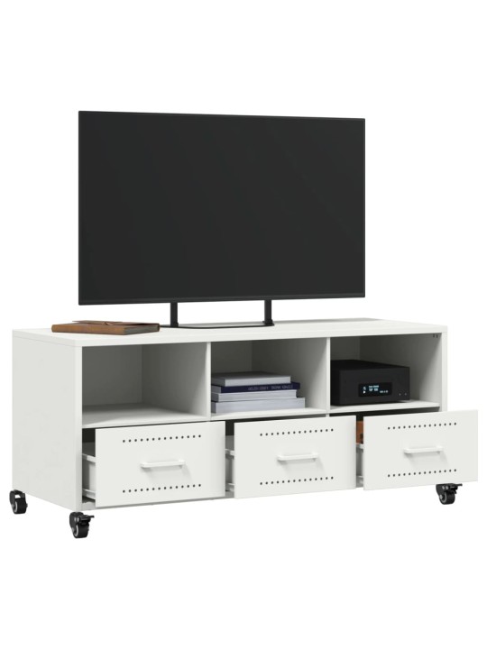 TV skříňka bílá 100,5 x 39 x 43,5 cm ocel