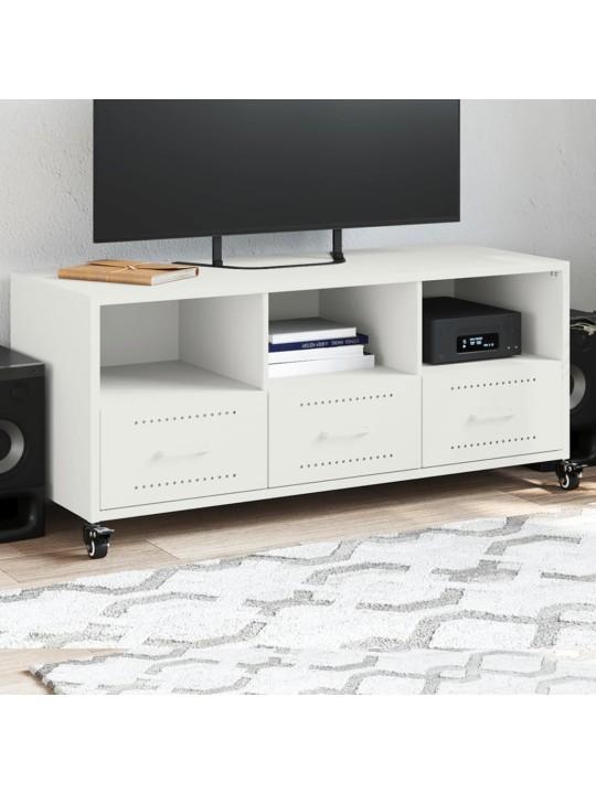 TV skříňka bílá 100,5 x 39 x 43,5 cm ocel