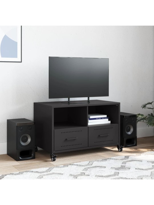 TV skříňka černá 68 x 39 x 43,5 cm ocel