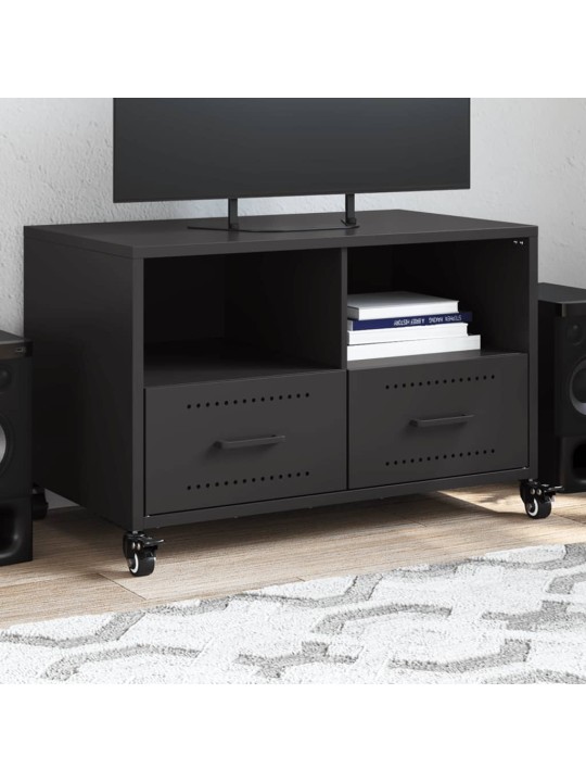 TV skříňka černá 68 x 39 x 43,5 cm ocel