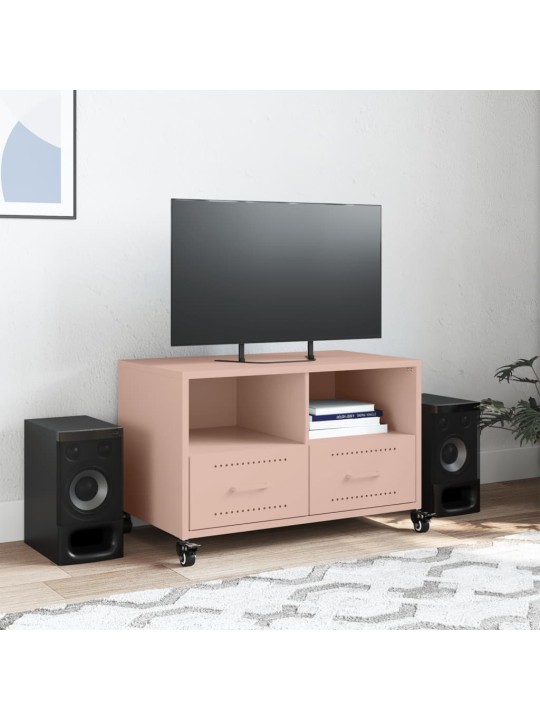TV skříňka růžová 68 x 39 x 43,5 cm ocel