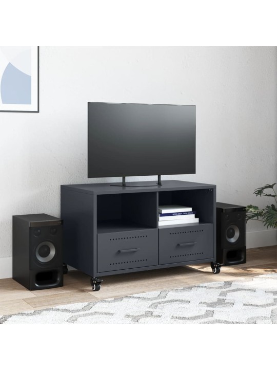 TV skříňka antracitová 68 x 39 x 43,5 cm ocel