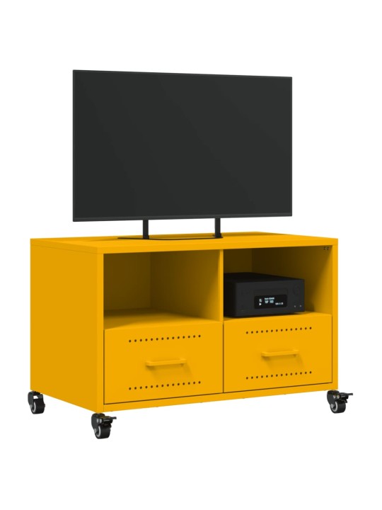 TV skříňka hořčicově žlutá 68 x 39 x 43,5 cm ocel