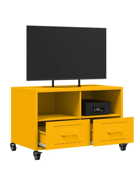 TV skříňka hořčicově žlutá 68 x 39 x 43,5 cm ocel