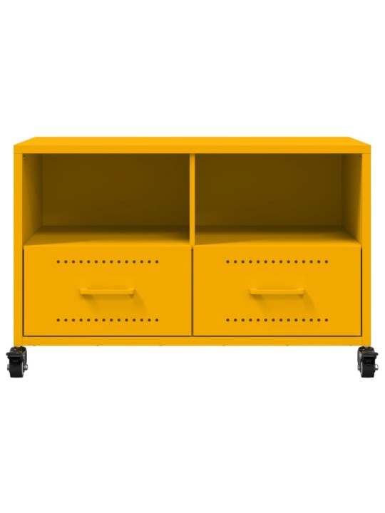 TV skříňka hořčicově žlutá 68 x 39 x 43,5 cm ocel