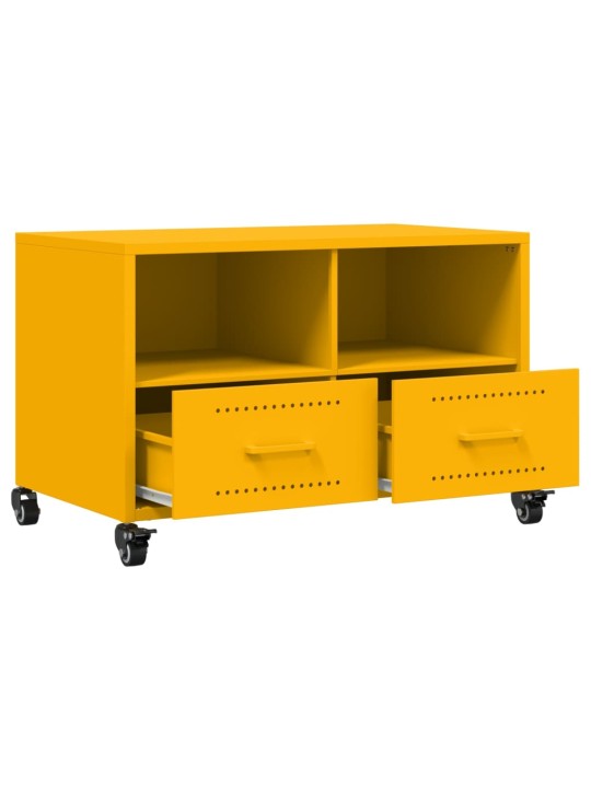 TV skříňka hořčicově žlutá 68 x 39 x 43,5 cm ocel