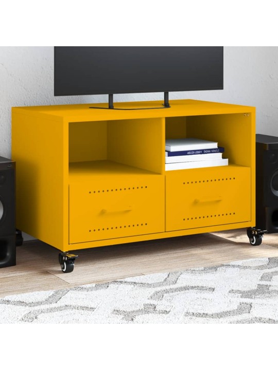 TV skříňka hořčicově žlutá 68 x 39 x 43,5 cm ocel
