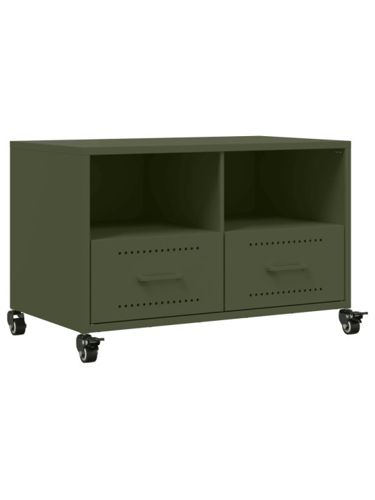 TV skříňka olivově zelená 68 x 39 x 43,5 cm ocel