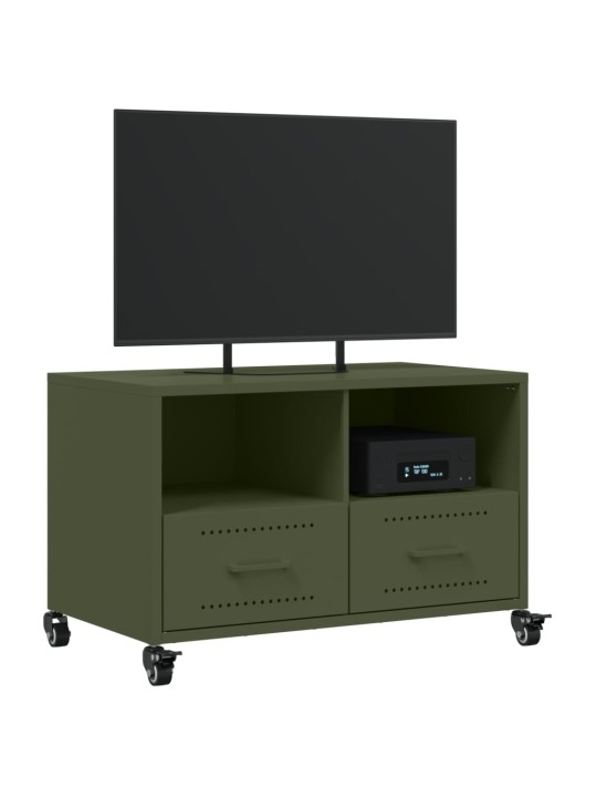 TV skříňka olivově zelená 68 x 39 x 43,5 cm ocel