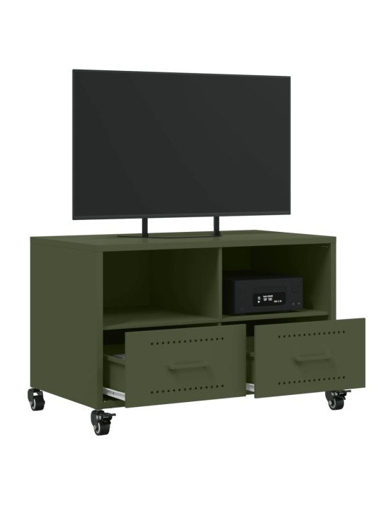 TV skříňka olivově zelená 68 x 39 x 43,5 cm ocel
