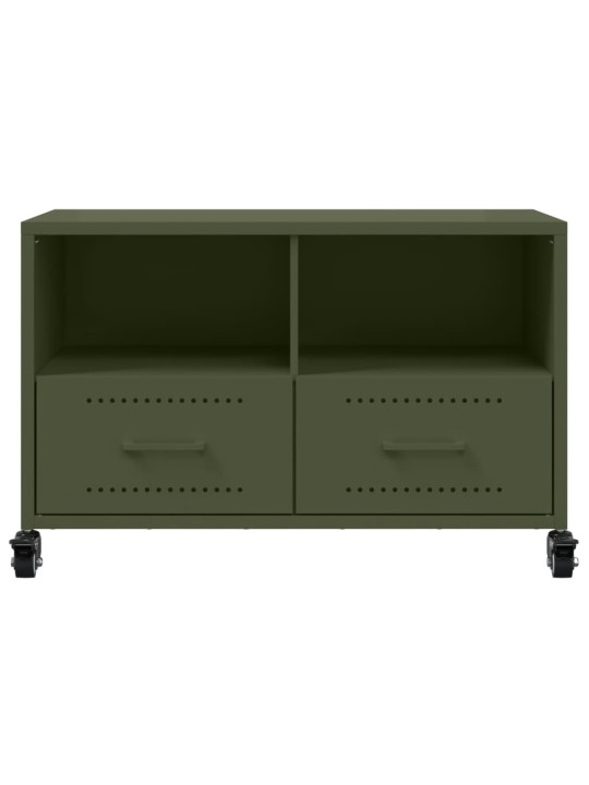TV skříňka olivově zelená 68 x 39 x 43,5 cm ocel