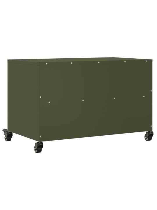 TV skříňka olivově zelená 68 x 39 x 43,5 cm ocel