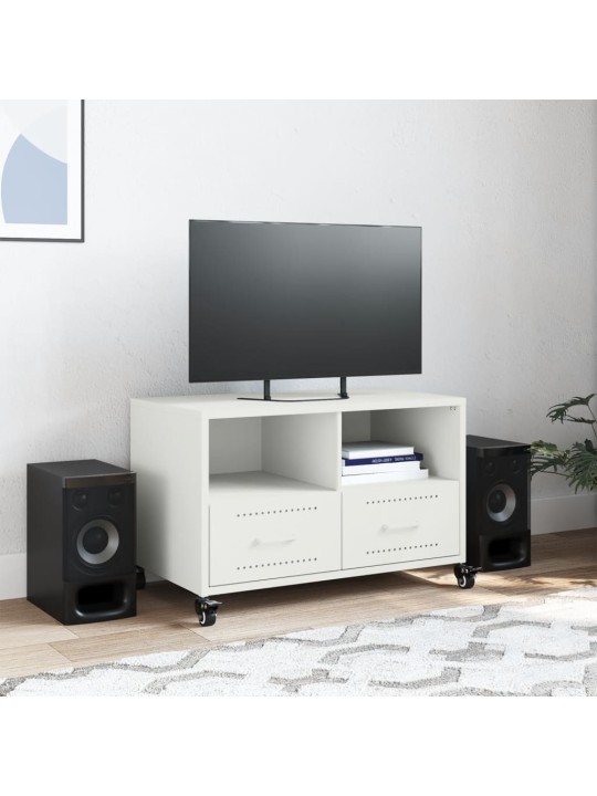 TV skříňka bílá 68 x 39 x 43,5 cm ocel