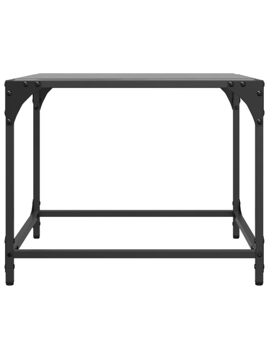Konferenční stolky černá skleněná deska 2 ks 50x50x40 cm ocel