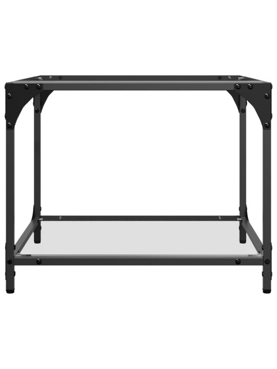 Konferenční stolky průhledná skleněná deska 2ks 50x50x40cm ocel
