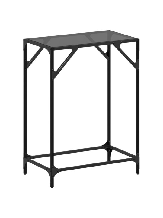 Konzolový stolek s černou skleněnou deskou 60 x 35 x 81 cm ocel
