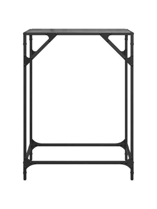 Konzolový stolek s černou skleněnou deskou 60 x 35 x 81 cm ocel